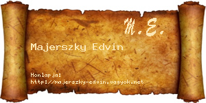 Majerszky Edvin névjegykártya